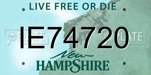 IE74720 New Hampshire License Plate