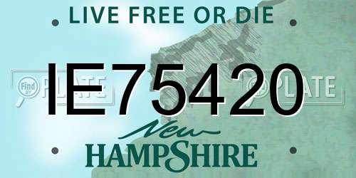IE75420 New Hampshire License Plate
