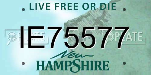 IE75577 New Hampshire License Plate
