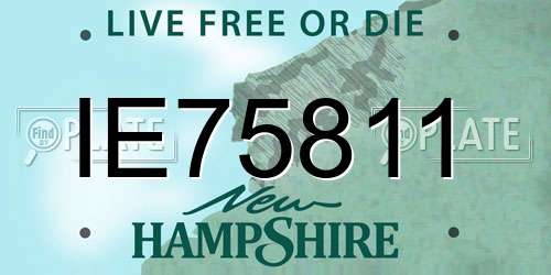 IE75811 New Hampshire License Plate