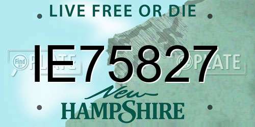 IE75827 New Hampshire License Plate