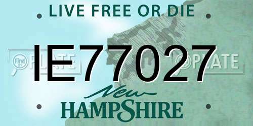 IE77027 New Hampshire License Plate