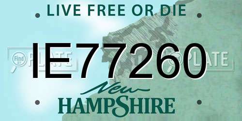 IE77260 New Hampshire License Plate
