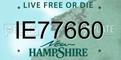 IE77660 New Hampshire License Plate