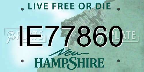 IE77860 New Hampshire License Plate