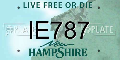 IE787 New Hampshire License Plate