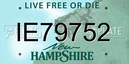 IE79752 New Hampshire License Plate