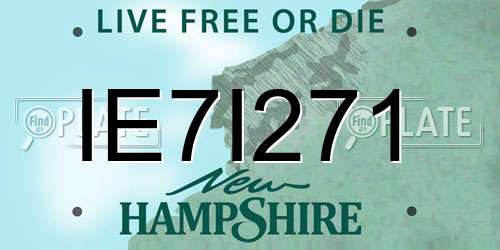 IE7I271 New Hampshire License Plate