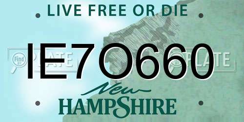 IE7O660 New Hampshire License Plate