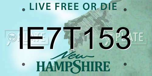 IE7T153 New Hampshire License Plate
