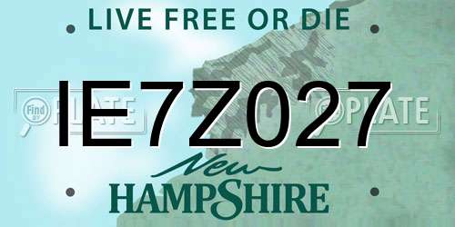 IE7Z027 New Hampshire License Plate