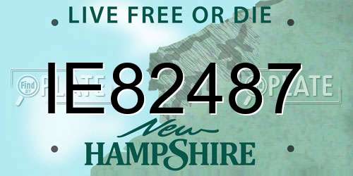 IE82487 New Hampshire License Plate