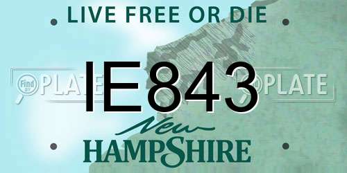 IE843 New Hampshire License Plate