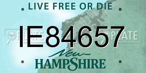 IE84657 New Hampshire License Plate