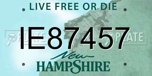 IE87457 New Hampshire License Plate