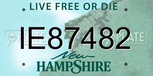 IE87482 New Hampshire License Plate