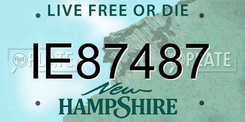 IE87487 New Hampshire License Plate