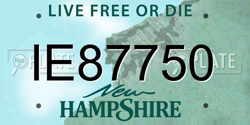 IE87750 New Hampshire License Plate