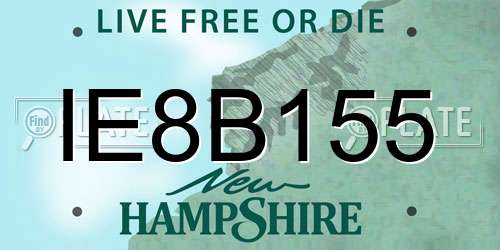 IE8B155 New Hampshire License Plate