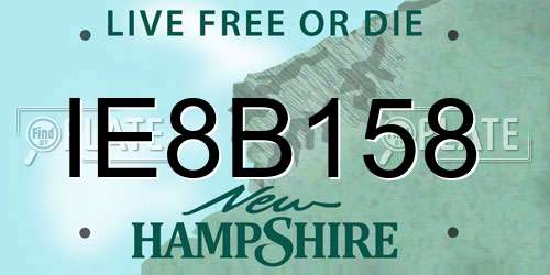 IE8B158 New Hampshire License Plate
