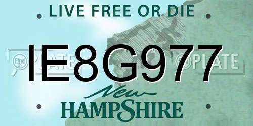 IE8G977 New Hampshire License Plate