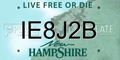 IE8J2B New Hampshire License Plate