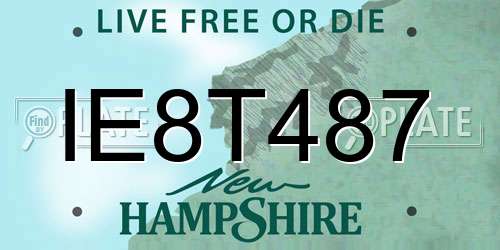 IE8T487 New Hampshire License Plate
