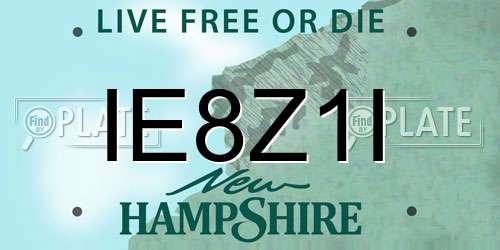 IE8Z1I New Hampshire License Plate