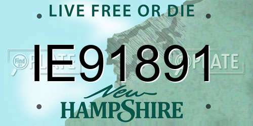 IE91891 New Hampshire License Plate