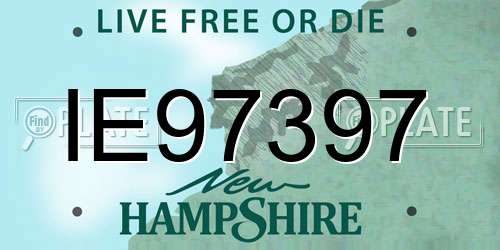 IE97397 New Hampshire License Plate