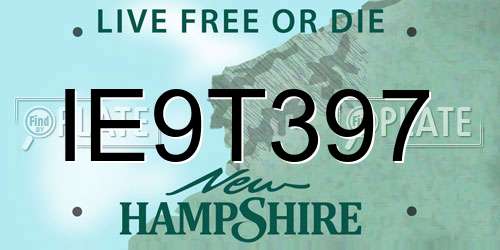 IE9T397 New Hampshire License Plate