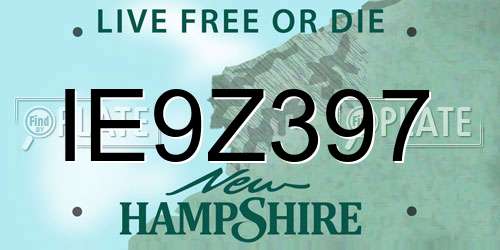 IE9Z397 New Hampshire License Plate