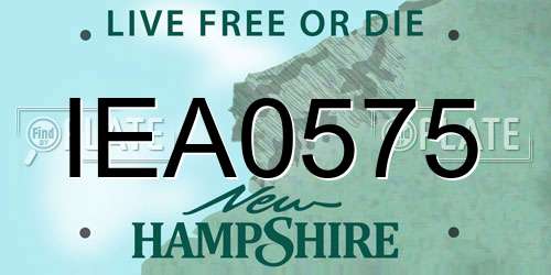 IEA0575 New Hampshire License Plate