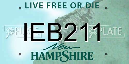 IEB211 New Hampshire License Plate