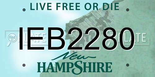 IEB2280 New Hampshire License Plate