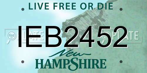 IEB2452 New Hampshire License Plate