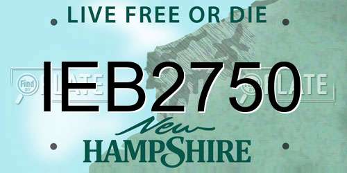 IEB2750 New Hampshire License Plate