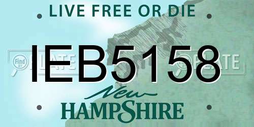 IEB5158 New Hampshire License Plate