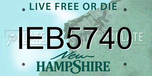 IEB5740 New Hampshire License Plate