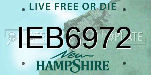 IEB6972 New Hampshire License Plate