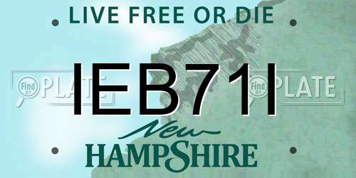 IEB71I New Hampshire License Plate