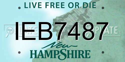 IEB7487 New Hampshire License Plate