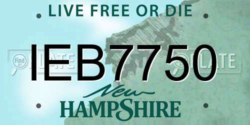 IEB7750 New Hampshire License Plate