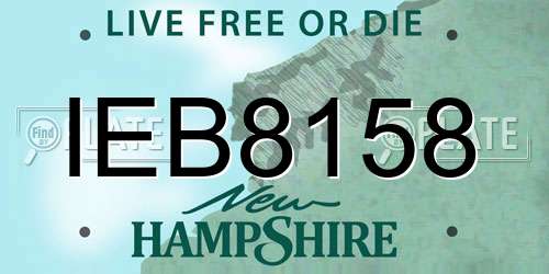 IEB8158 New Hampshire License Plate