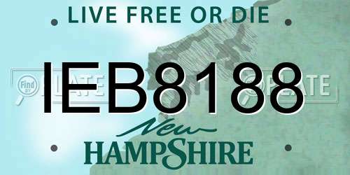 IEB8188 New Hampshire License Plate
