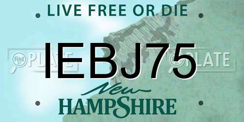 IEBJ75 New Hampshire License Plate