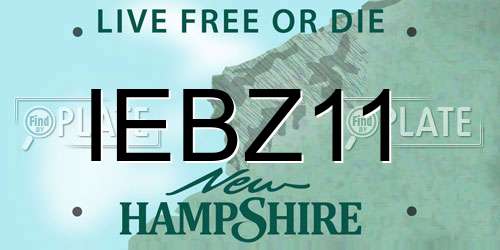 IEBZ11 New Hampshire License Plate