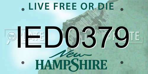 IED0379 New Hampshire License Plate