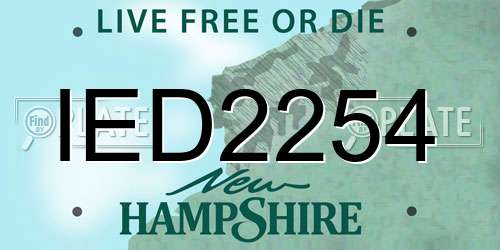 IED2254 New Hampshire License Plate