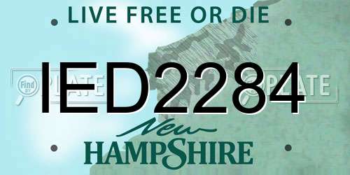 IED2284 New Hampshire License Plate